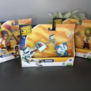 Brand New Star Wars Young Jedi Action Figure Lot of 3 Nubs Taborr Kai Brightstar